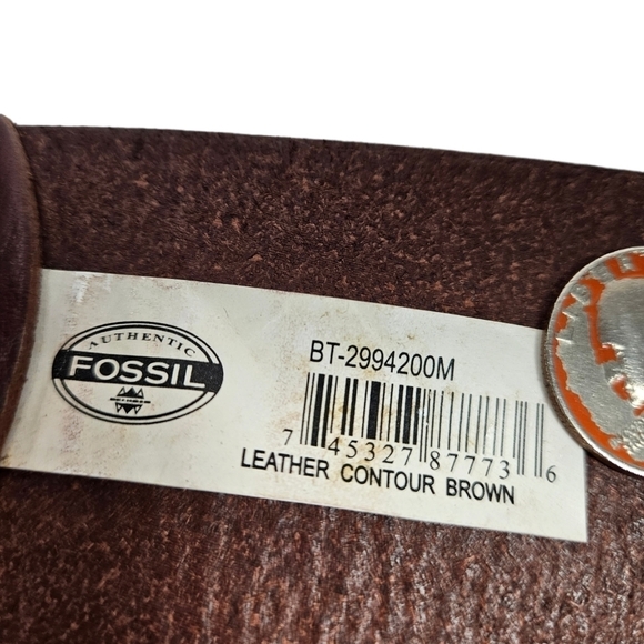 Vintage‎ Fossil Wide Leather Studded Belt Unisex - Picture 5 of 10